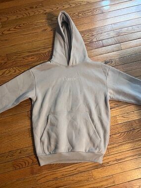 Women’s Comfrt Minimalist beige hooded oversize sweatshirt CS